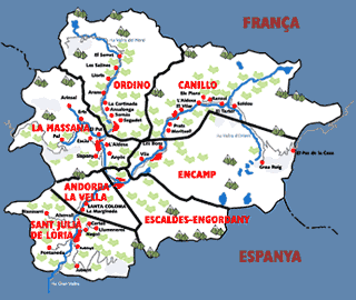 Mapa Espanya-Franca: Principat d'Andorra